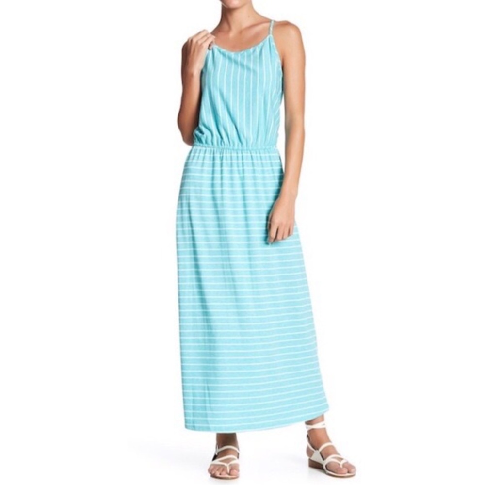 New fourteenth place teal striped maxi dress!